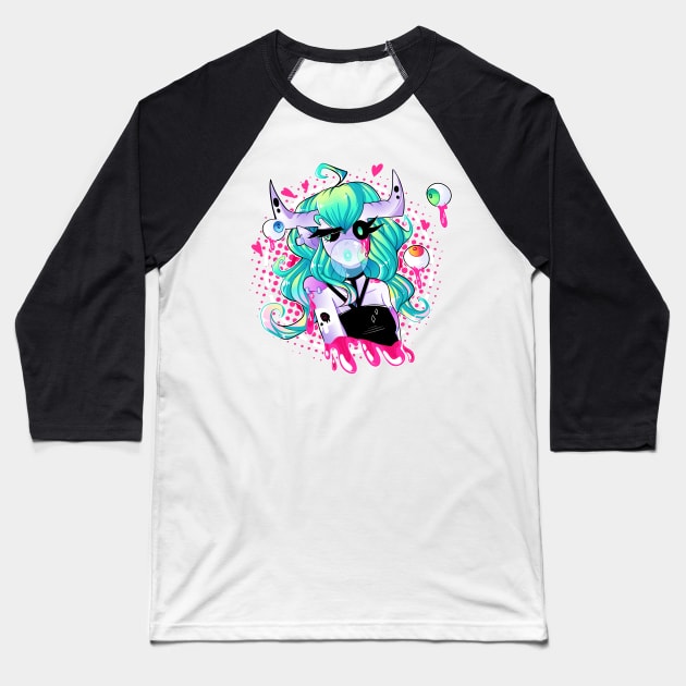 Eye pop bubblegum Baseball T-Shirt by Yukipyro